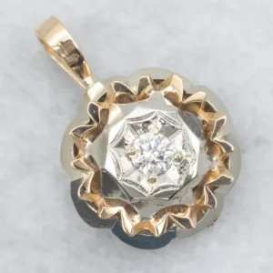 Two-Tone Gold Mix Era Diamond Pendant