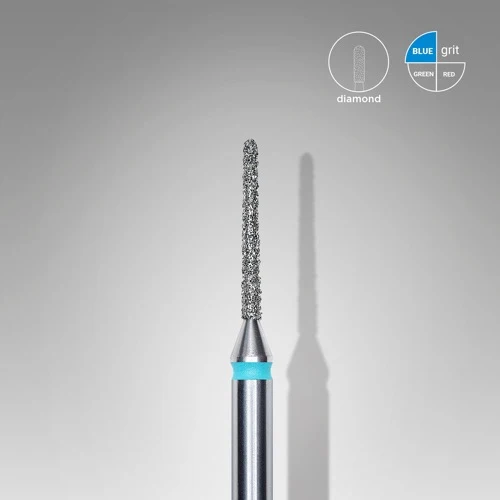 Diamond nail drill bit, “Needle”, 1.0*10 mm, Blauw, STALEKS