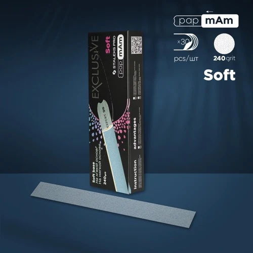 Disposable files papmAm straight base mild foam layer) Staleks Pro Exclusive 20, 240grit (30 pcs), DFCX-20-240