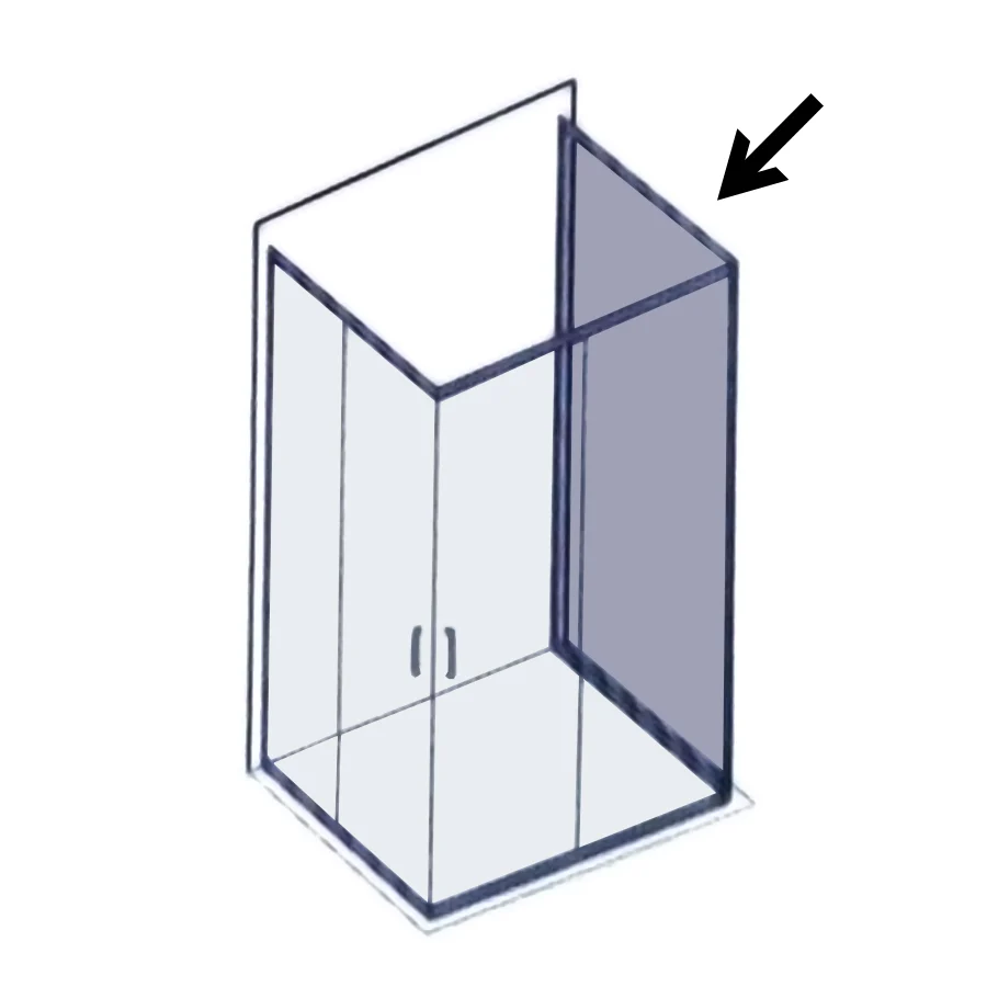 Fixed panel 80 cm Zelflerend shower enclosure frosted tempered glass 6 mm