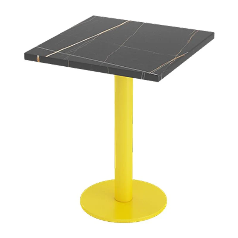 Industrial Style Sintered Stone Dinner Room Kitchen Table Black Top Table Mosterdgeel Frame