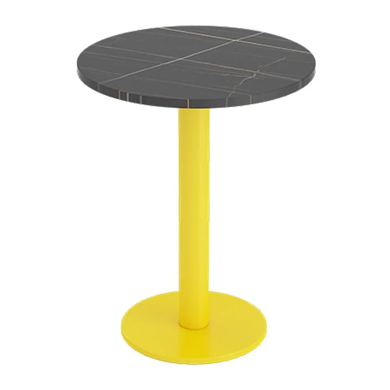 Industrial Style Sintered Stone Dinner Room Kitchen Table Black Top Table Mosterdgeel Frame