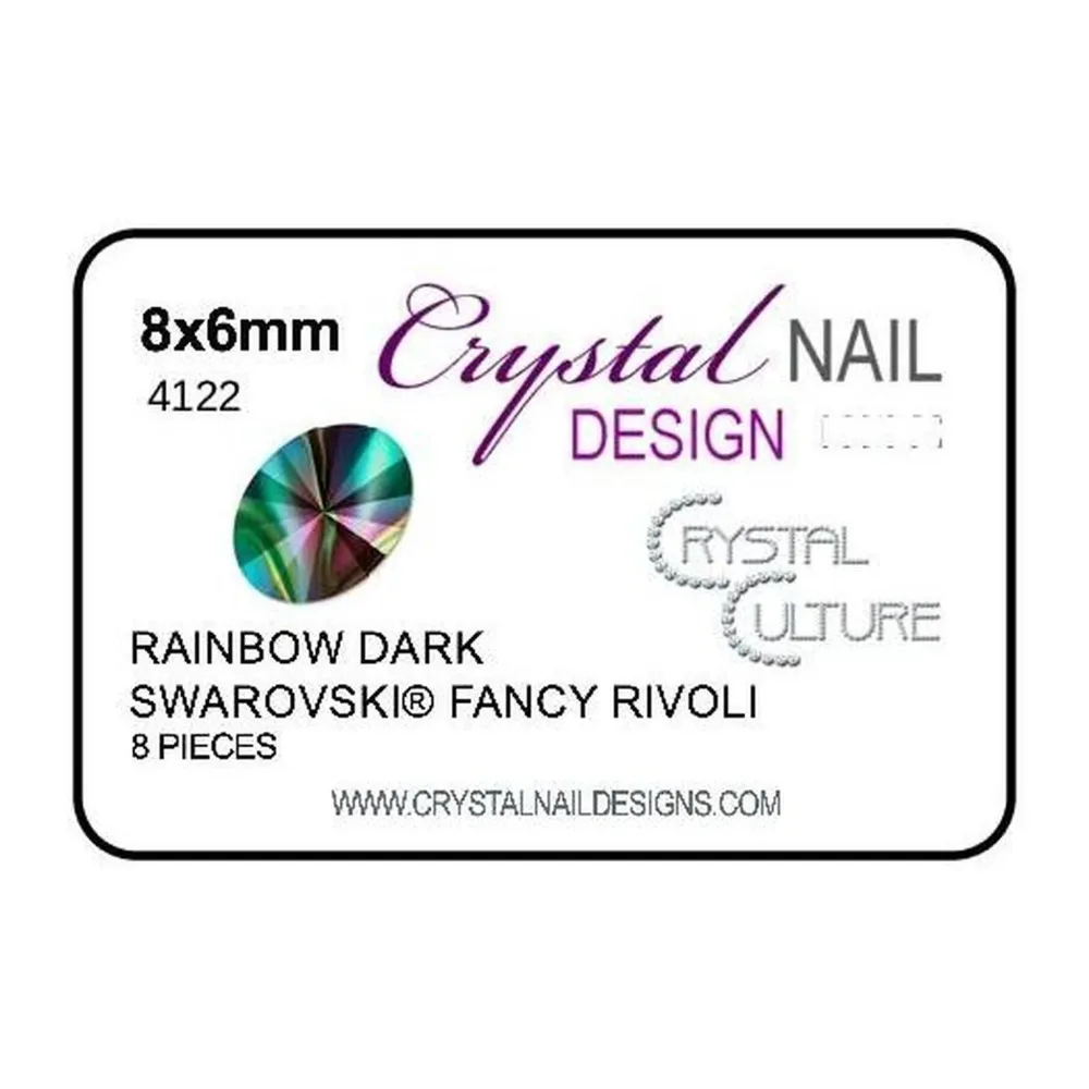 8mm x 6mm Oval Rivoli Crystal - Prisma Dark