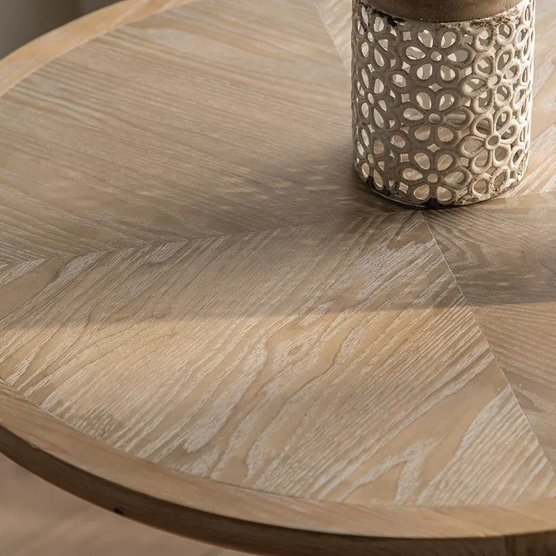 Rustic Wooden Round Top Side Table Metalen Pedestal End Table - Distressed Surface Treatment met ISO 9001 Certificering 20l