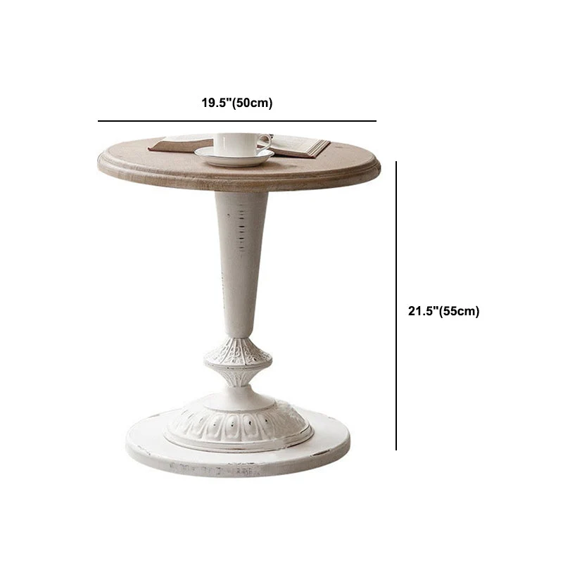 Rustic Wooden Round Top Side Table Metalen Pedestal End Table - Distressed Surface Treatment met ISO 9001 Certificering 20l