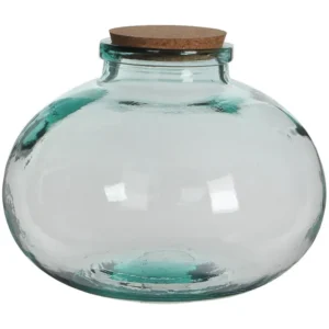 Vaas van gerecycled glas en kurk - Ø29 x 23 - Transparant - OLLY - Voor Industriële Toepassingen