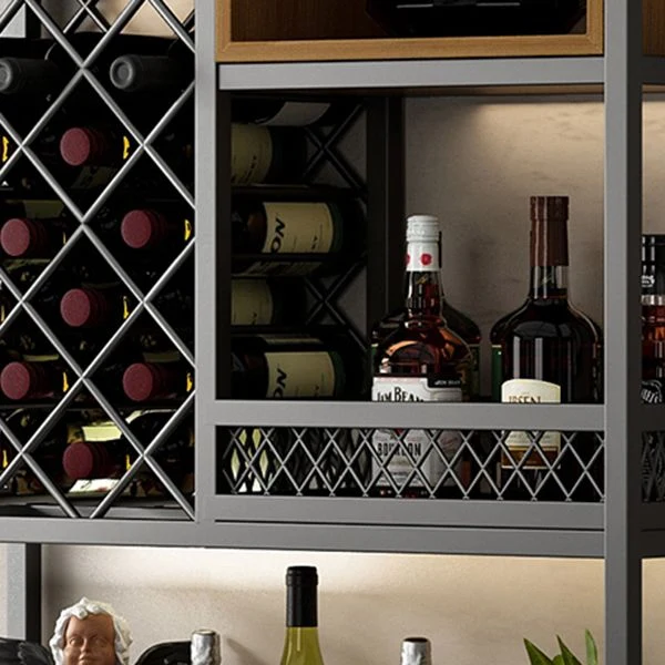 Van metaal Freestanding Wine Bottle & Glass Rack Industrial Wine Rack Shelf met ISO 9001 Certificering 31