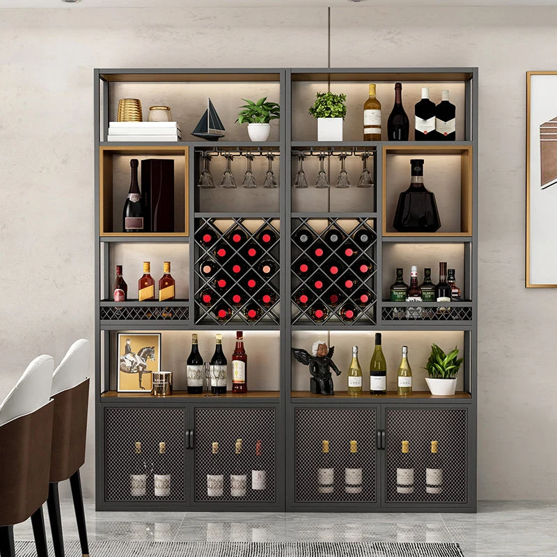 Van metaal Freestanding Wine Bottle & Glass Rack Industrial Wine Rack Shelf met ISO 9001 Certificering 31