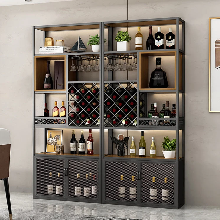 Van metaal Freestanding Wine Bottle & Glass Rack Industrial Wine Rack Shelf met ISO 9001 Certificering 31