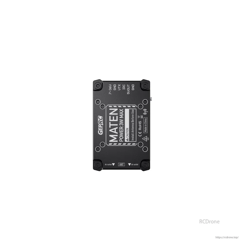 GEPRC MATEN 3.3G 3W 40CH VTX PRO – 3000mW Groot Range Analog Video Transmitter FPV Drone IRC Tramp, CNC Housing