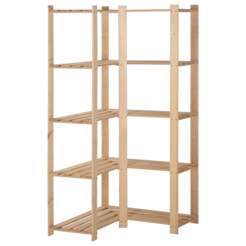 Hoekopbergrek 5-laags 82,5x82,5x170 cm massief grenenhout met CE-Keurmerk