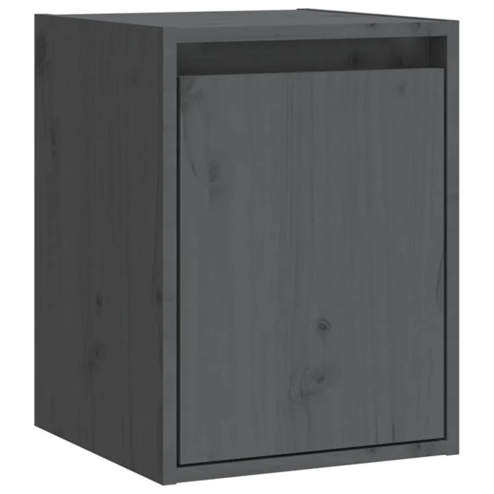 Wandkast 30x30x40 cm massief grenenhout grijs