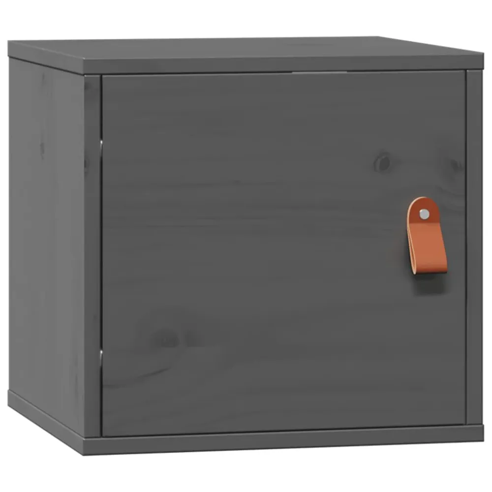 Wandkast 31,5x30x30 cm massief grenenhout grijs