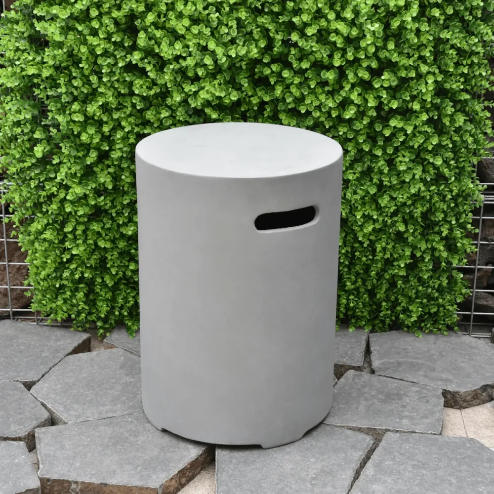 Positieve snijhoek Elementi Gasfles cover beton look grijs