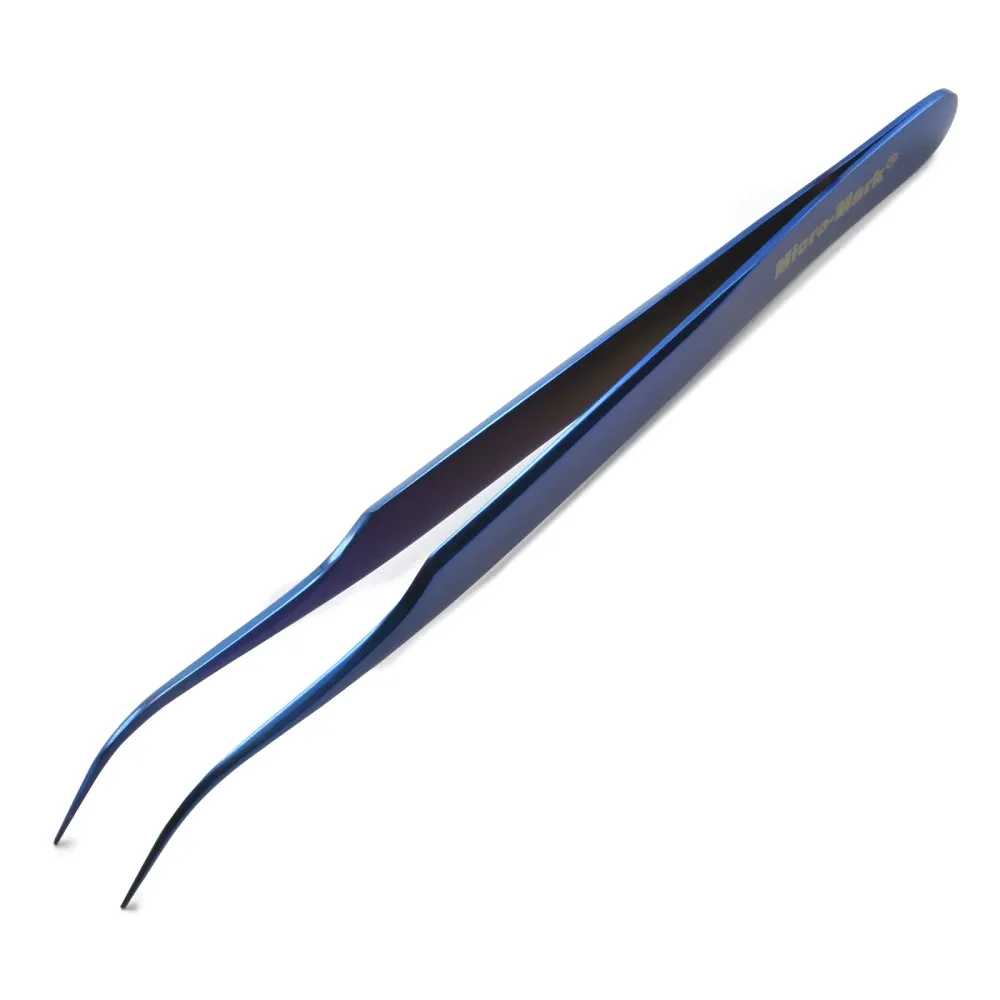Verstelbare Curved Watchmaker's Tweezer, Titaanlegering Plated