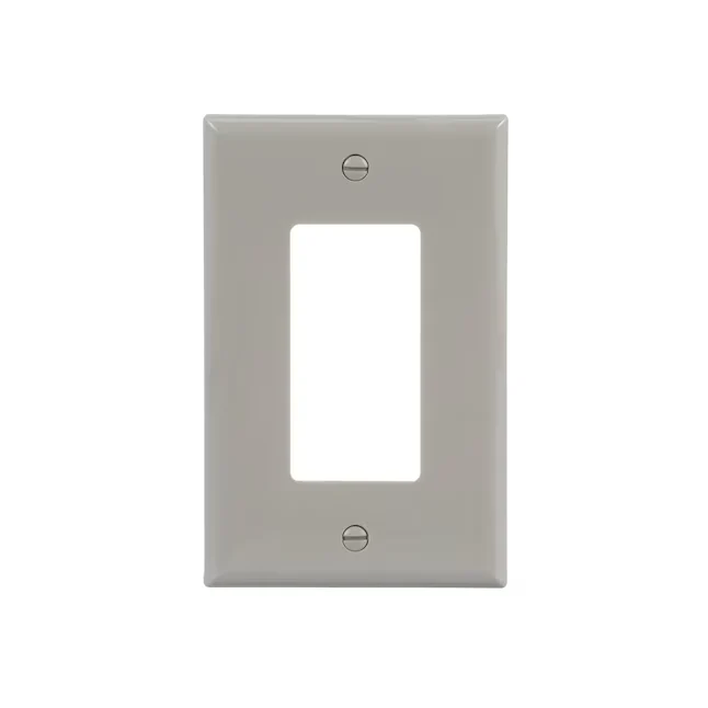 Eaton 1-Gang Midsize Asgrijs Polycarbonate Indoor Decorator Wall Plate