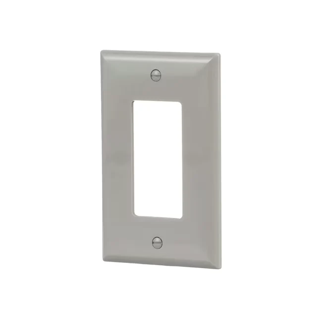 Eaton 1-Gang Midsize Asgrijs Polycarbonate Indoor Decorator Wall Plate