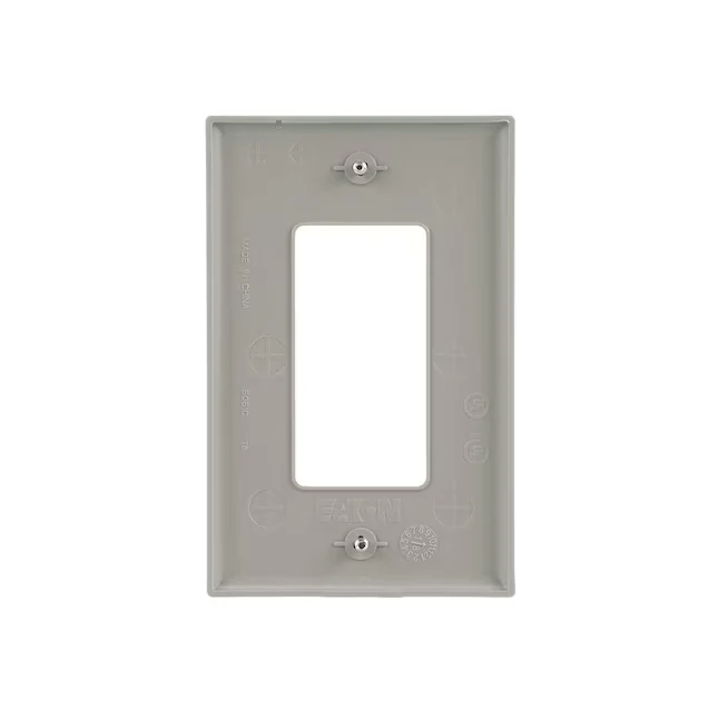 Eaton 1-Gang Midsize Asgrijs Polycarbonate Indoor Decorator Wall Plate