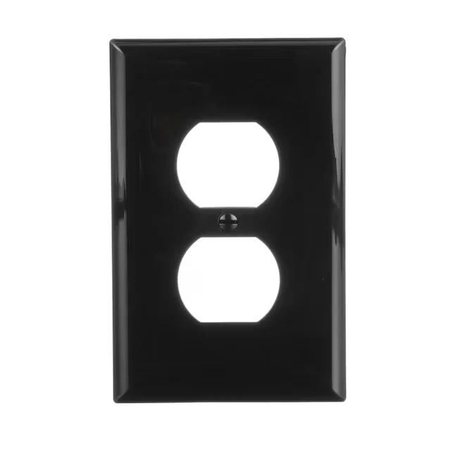 Eaton 1-Gang Midsize Koolzwart Polycarbonate Indoor Duplex Wall Plate