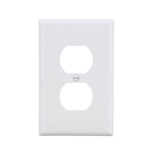Eaton 1-Gang Midsize White Veiligheidsplastic Indoor Duplex Wall Plate