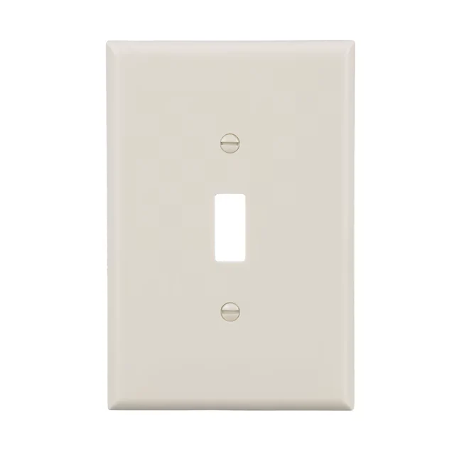 Eaton 1-Gang Supergroot Size Light Almond Plastic Indoor Toggle Wall Plate