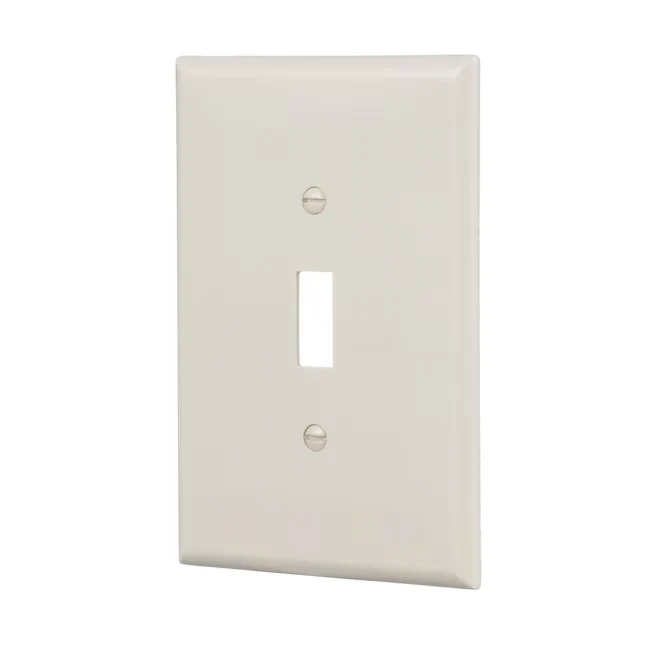 Eaton 1-Gang Supergroot Size Light Almond Plastic Indoor Toggle Wall Plate