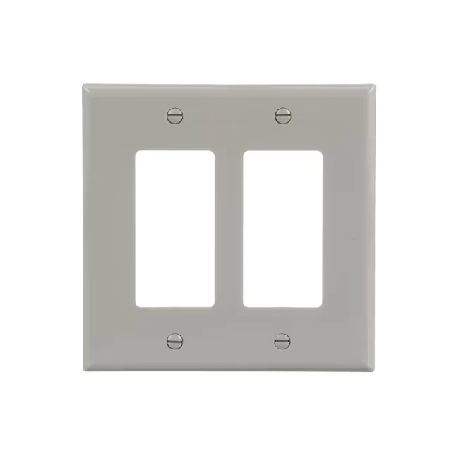 Eaton 2-Gang Midsize Gray Onbreekbaar kunststof Indoor Decorator Wall Plate