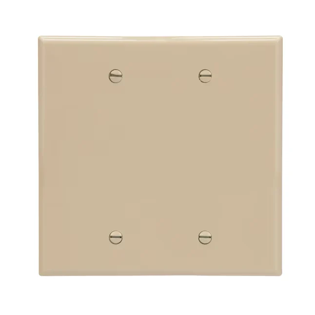 Eaton 2-Gang Midsize Ivory Polycarbonaat Indoor Blank Wall Plate