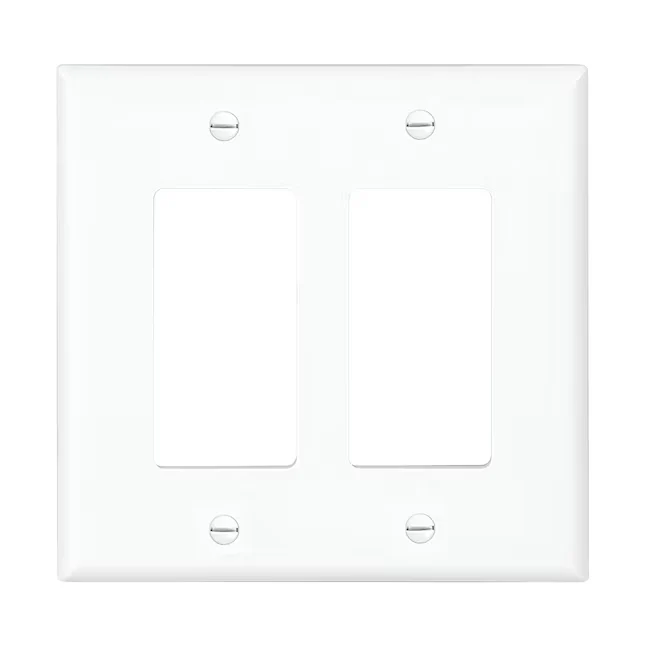 Eaton 2-Gang Midsize White Pc-materiaal Indoor Decorator Wall Plate
