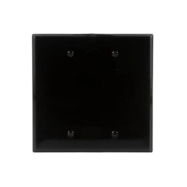 Eaton 2-Gang Midsize Zwart Polycarbonate Indoor Blank Wall Plate