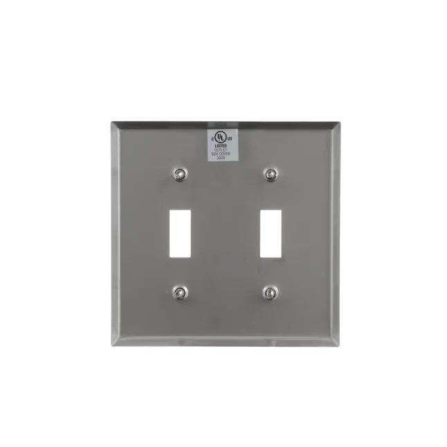 Eaton 2-Gang Standard Size Stainless Steel Stainless Staal Indoor Toggle Wall Plate