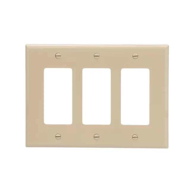 Eaton 3-Gang Midsize Ivory Hoogwaardig plastic Indoor Decorator Wall Plate