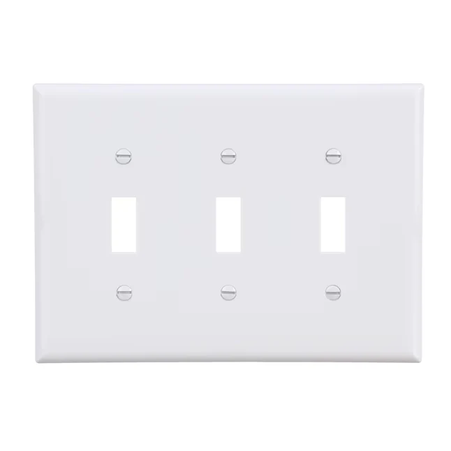 Eaton 3-Gang Midsize White Pc-materiaal Indoor Toggle Wall Plate
