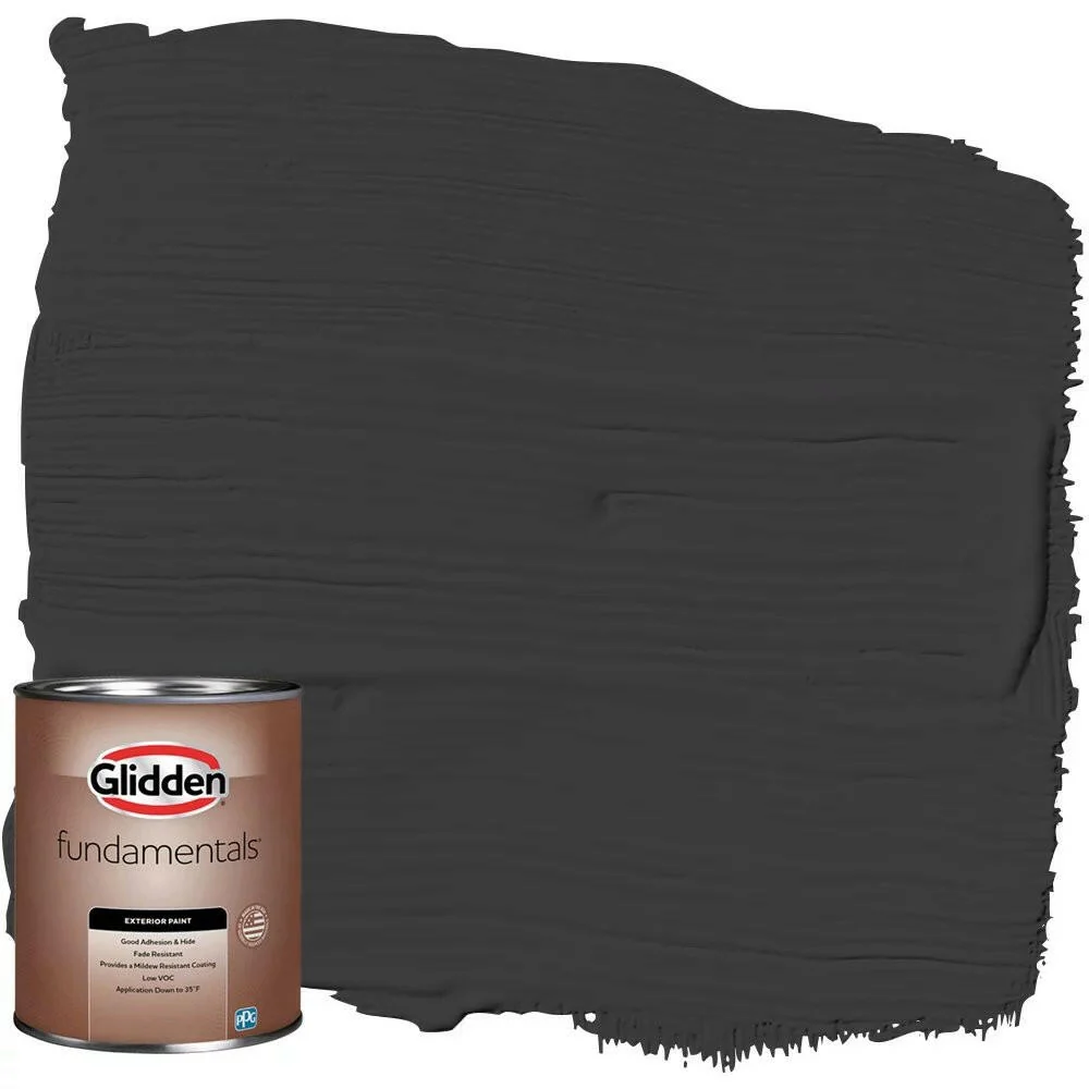 Glidden Fundamentals Grab-N-Go Exterior Paint, Flat zwart, 1-Gallon)