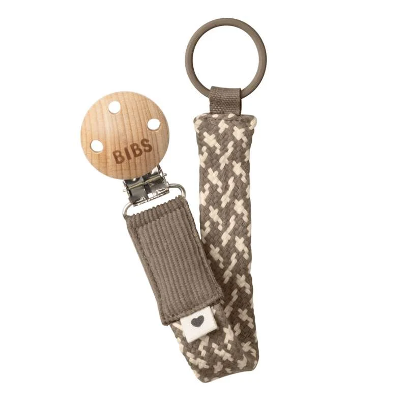 BIBS Accessoires - Paci Braid Fopspeenkoord - Diepzwart Eiken/Vanille