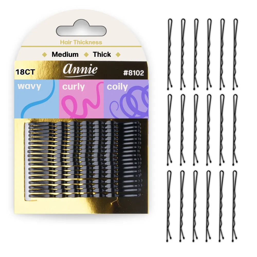 Annie 6.4cm Firm Hold Bobby Pin 18ct Ebbenhout