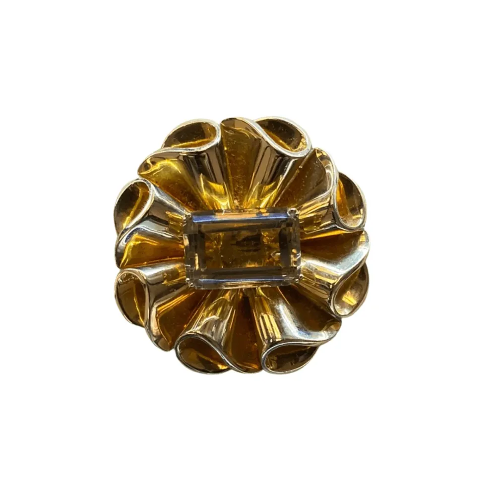 Citrine yellow verguld brooch | Nauwkeurige passing | Slijtvast