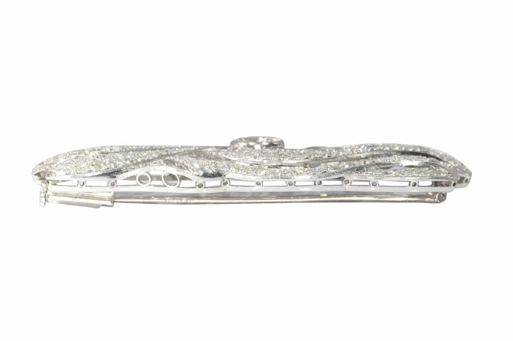 Diamond brooch platinum Art Deco | Nauwkeurige passing | Slijtvast