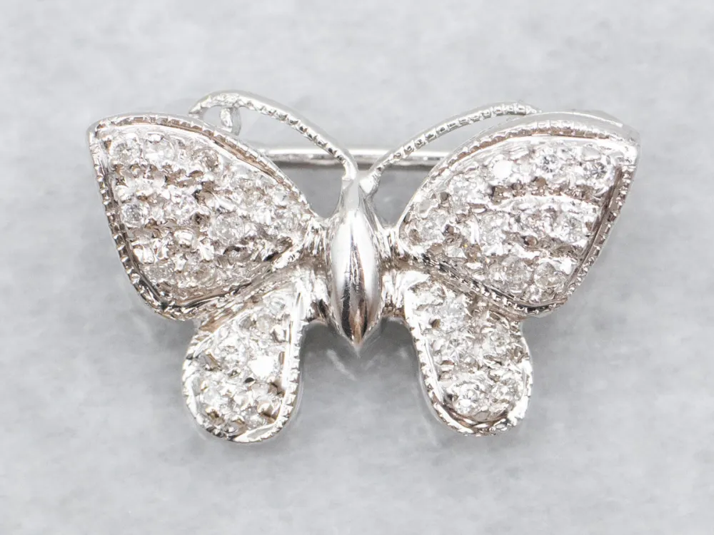 Diamond and Goud Butterfly Pin