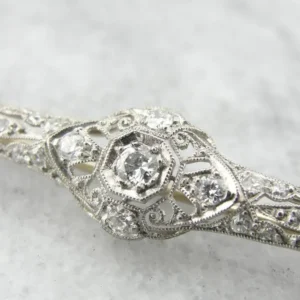 Edwardian Platinum and Diamond Bar Pin Set van verschillende maten