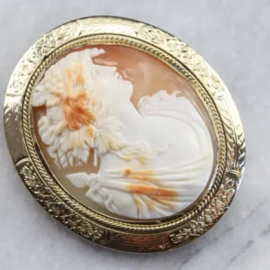 Large Vintage Cameo Brooch