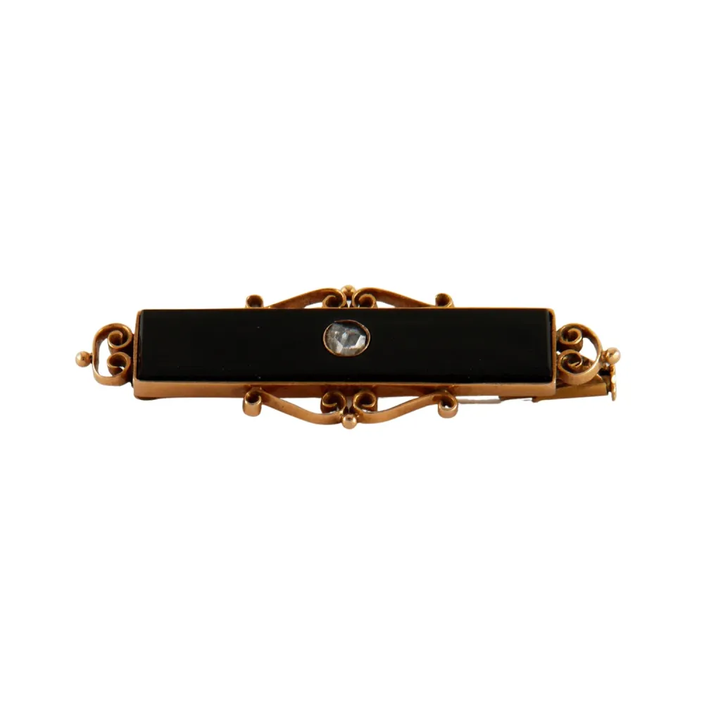 Onyx barrette brooch met Gegarandeerde Pasvorm