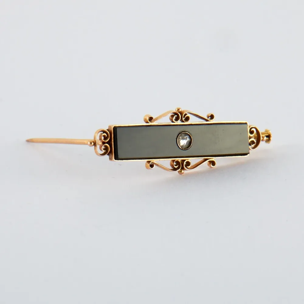 Onyx barrette brooch met Gegarandeerde Pasvorm