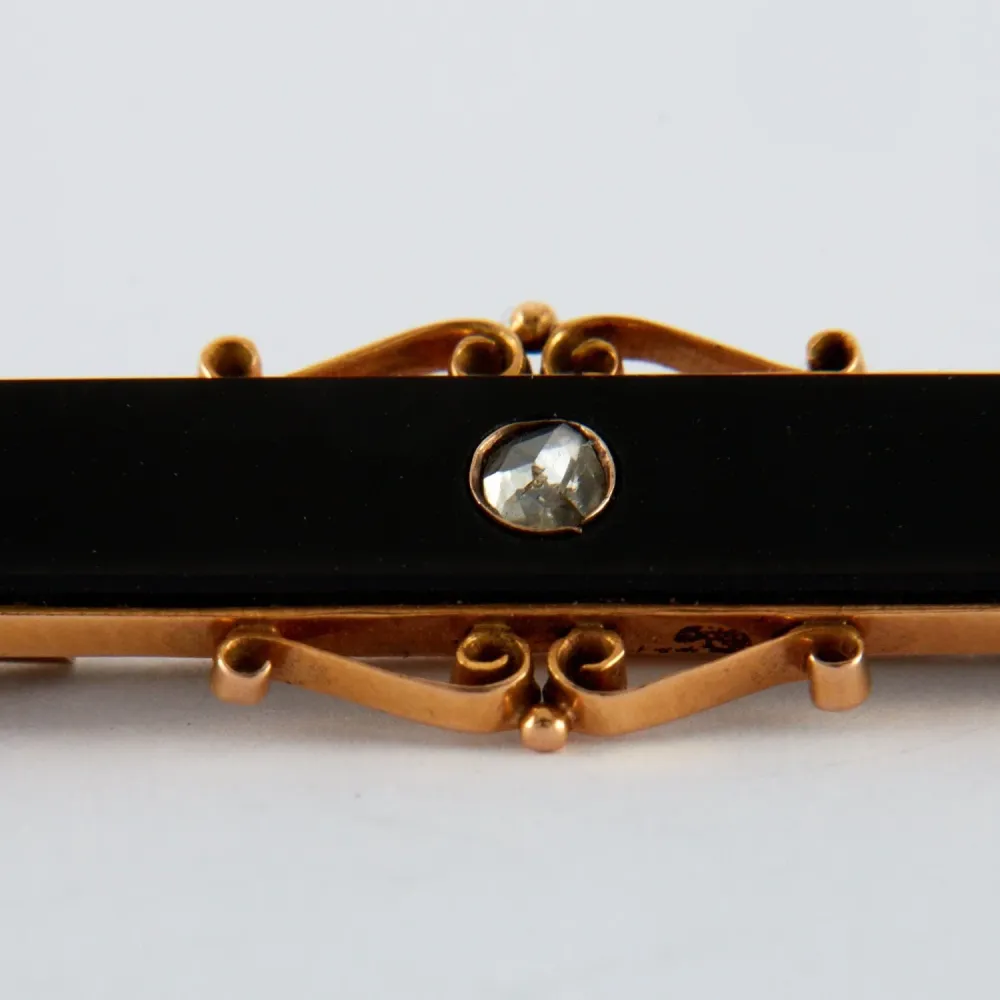 Onyx barrette brooch met Gegarandeerde Pasvorm
