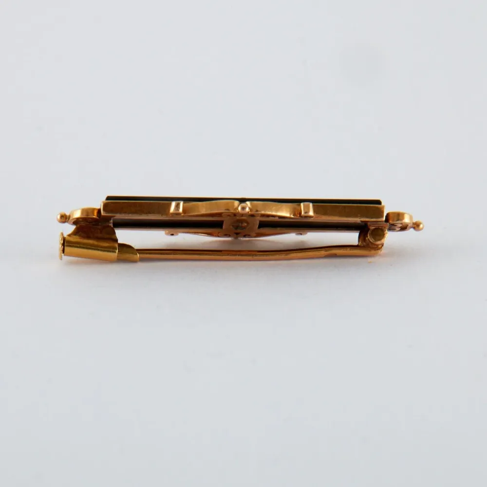 Onyx barrette brooch met Gegarandeerde Pasvorm