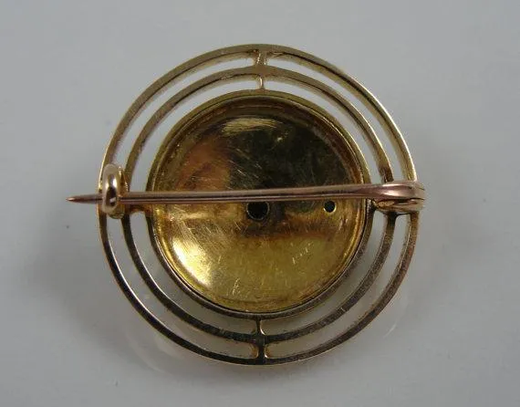 Rich Kelly Mosgroen Guilloche Enamel Brooch