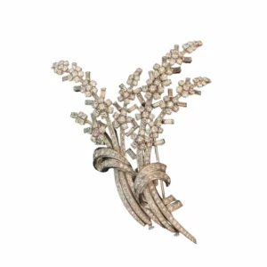 Single or double pin, platinum, gold and diamonds