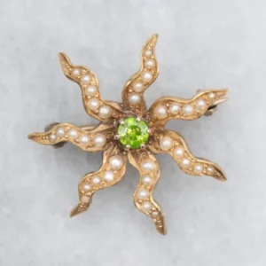Veerpen Antique Seed Pearl Starburst Brooch
