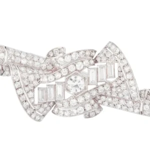 Verstelbare pen Brooch platinum and diamonds