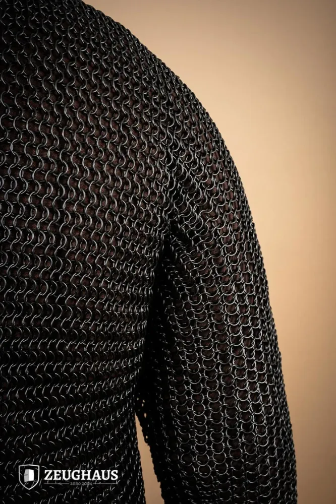 Chainmail Hauberk Roundring 10mm Burnished Industriële kwaliteit S